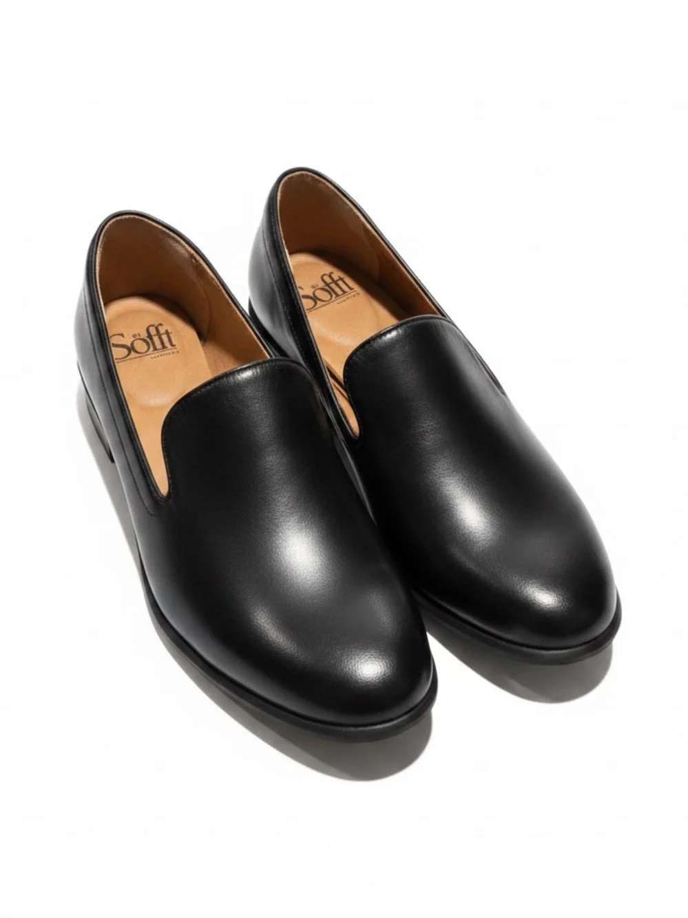 New Sofft Women’s Severn Black Genuine Leather Slip-On Loafers Flats Comfort
